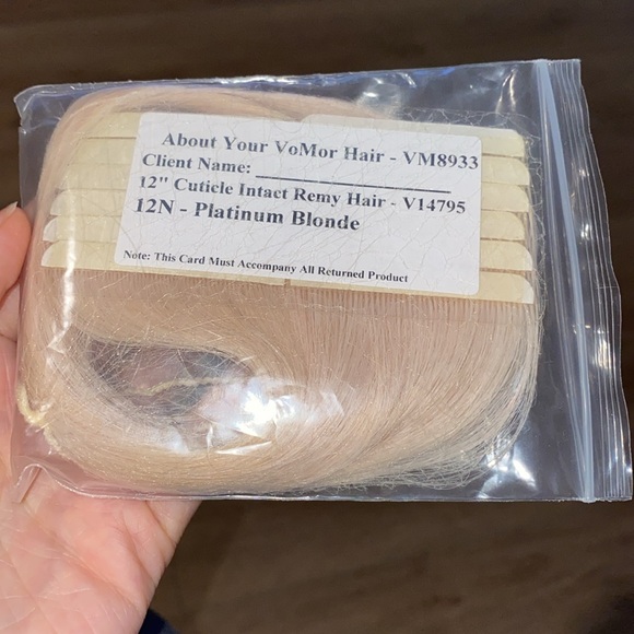 Remy Hair Extensions | Tape In | Platinum Blonde - Picture 3 of 3